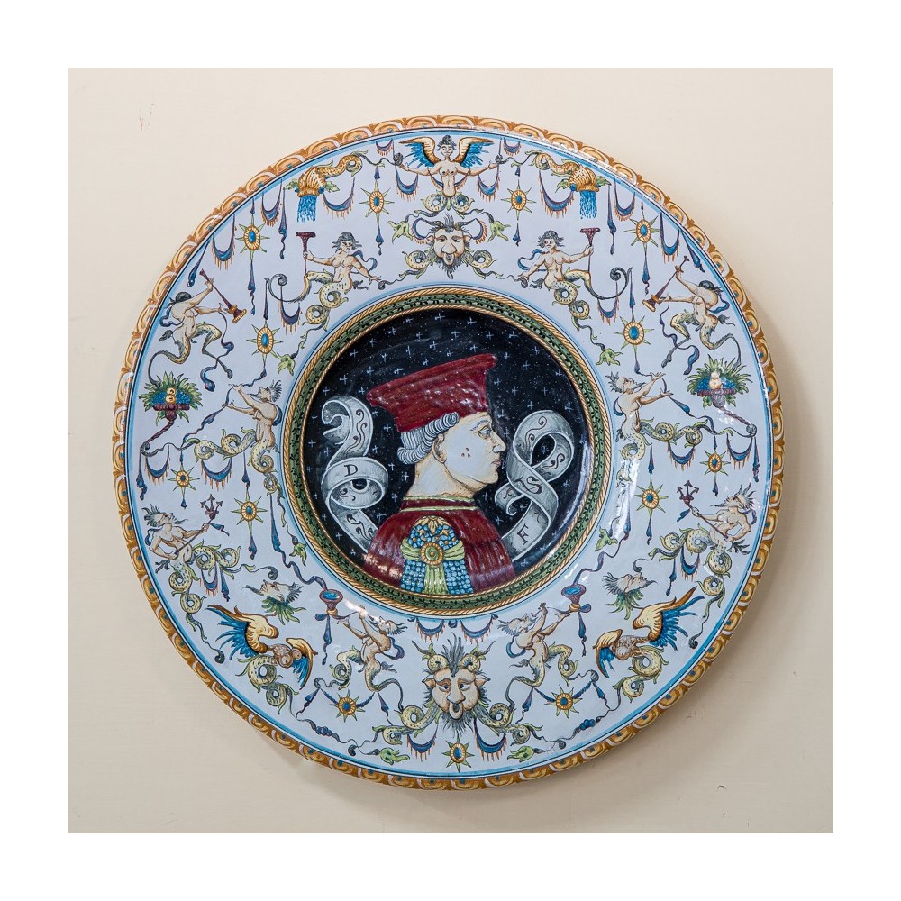 Duke Francesco Sforza's Plate Colored Enamel Ceramic